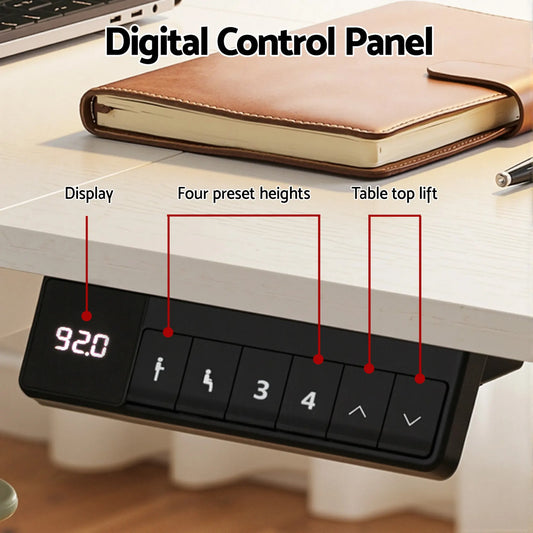 Artiss Electric Standing Desk 140cm Adjustable Height Motorised Home Office Desk Drawer - Image 4