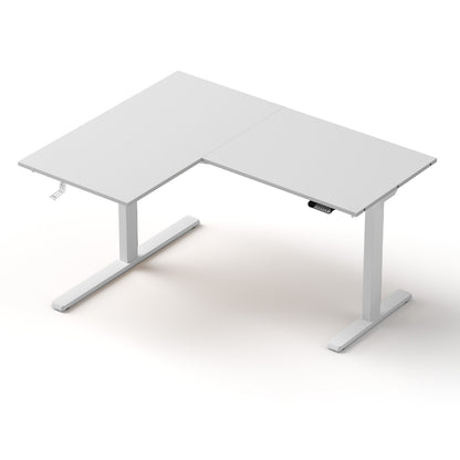Artiss L-Shape Standing Desk Sit Stand Up Height Adjustable Electric Motorised White