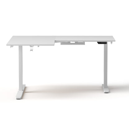 Artiss L-Shape Standing Desk Sit Stand Up Height Adjustable Electric Motorised White - Image 3