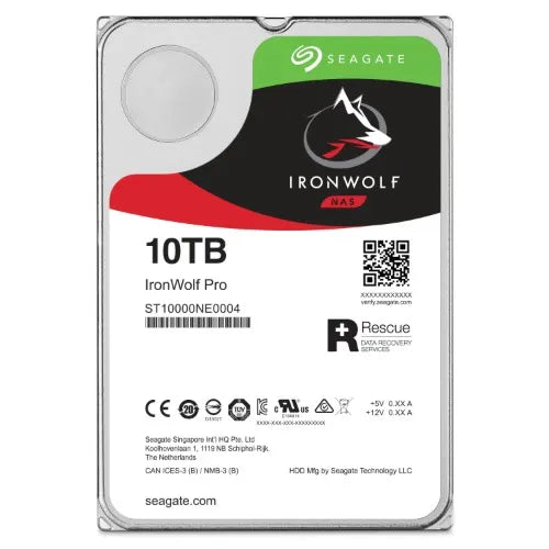 Seagate 10TB 3.5' IronWolf Pro NAS  SATA Hard Drive (ST10000NT001) -5-year limited warranty -6Gb/... - Image 2
