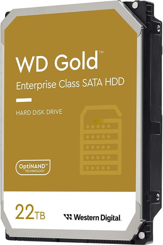 Western Digital Gold 22TB 3.5' Enterprise Class SATA 6 Gb/s HDD 7200 RPM Cache Size 512MB 5-Year...