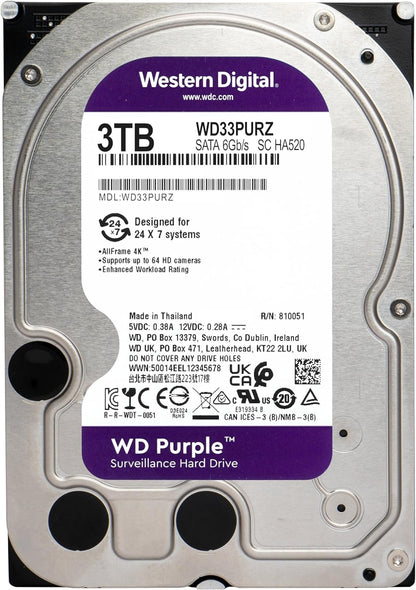 Western Digital WD Purple 3TB 3.5' SATA Surveillance HDD 256MB Cache 3-Year Limited Warranty - Ha... - Image 2