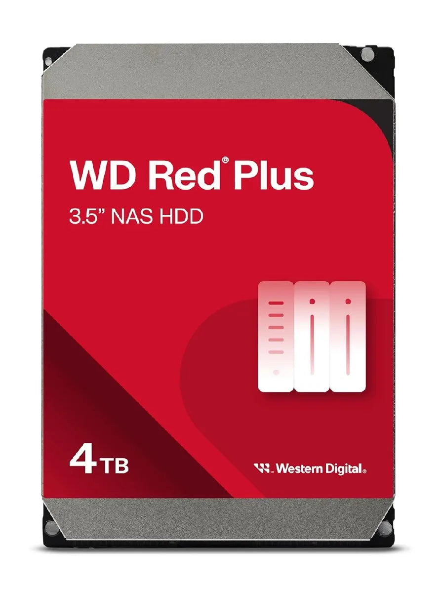 Western Digital WD Red Plus 4TB 3.5' NAS HDD SATA III NAS Hard Drive 5400 RPM 128MB Cache 180MB/S...