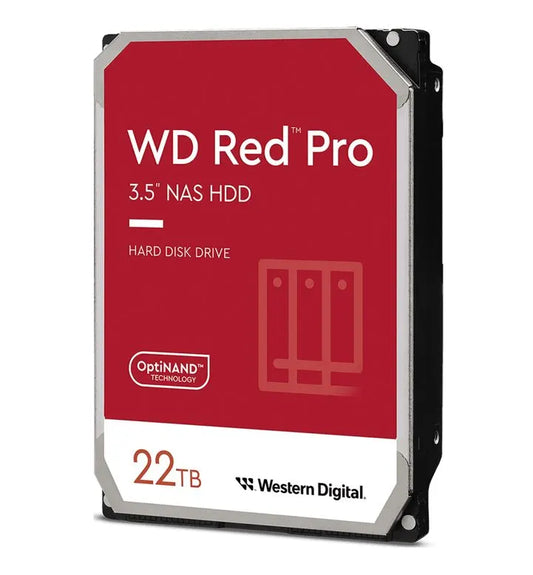 Western Digital WD Red Pro 22TB 3.5' NAS HDD SATA3 7200RPM 512MB Cache 24x7 300TBW ~24-bays NASwa...
