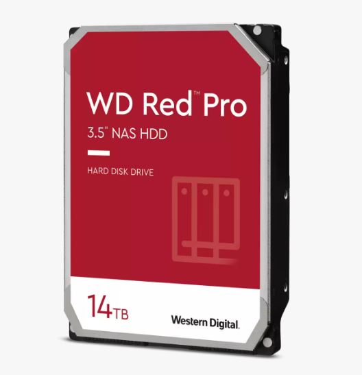 Western Digital WD Red Pro 14TB 3.5' NAS HDD SATA3 7200RPM 512MB Cache 24x7 180TBW ~8-bays NASwar...