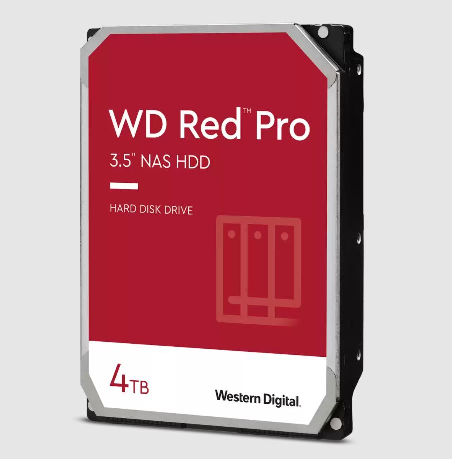 WD Red Pro 4TB 3.5' NAS Hard Drive, SATA 6 Gb/s, ITR 267 MB/s, 7200RPM, 256MB Cache, CMR Tech, 3....