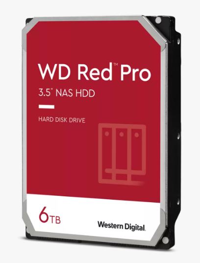 Western Digital WD Red Pro 6TB 3.5' NAS HDD SATA3 7200RPM 256MB Cache 24x7 300TBW ~24-bays NASwar...