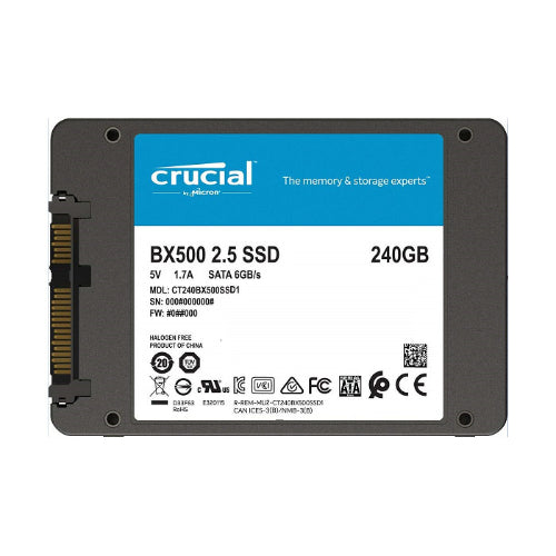 Crucial BX500 240GB 2.5' SATA3 6Gb/s SSD - 3D NAND 540/500MB/s 7mm 1.5 mil MTBF 3yr wty Acronis T... - Image 2