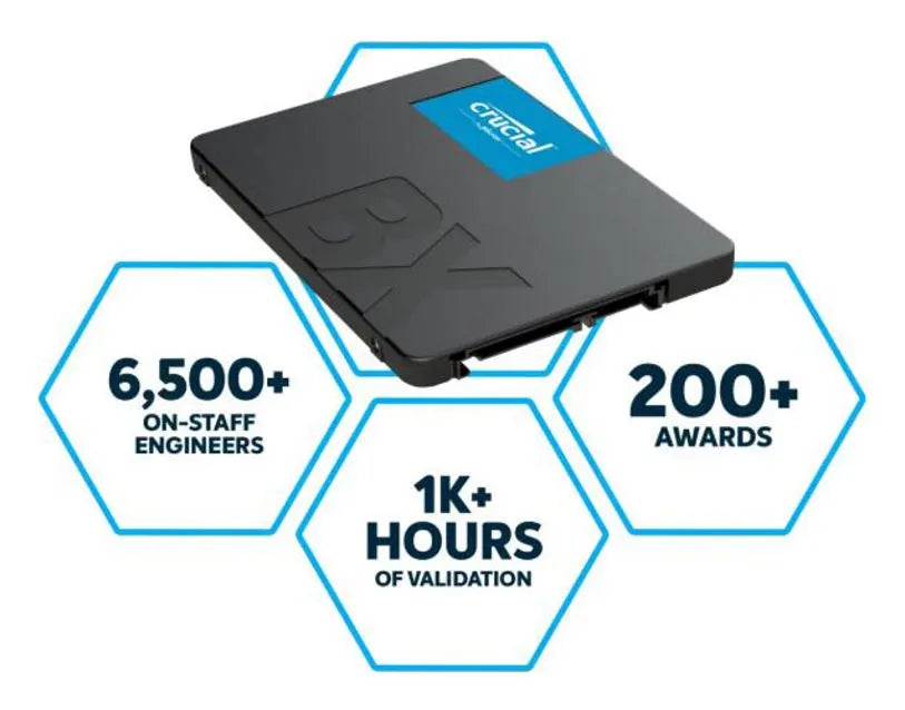 Crucial BX500 4TB 2.5' SATA3 6Gb/s SSD - 3D NAND 540/500MB/s 7mm 1.5 mil MTBF 3yr wty Acronis Tru...