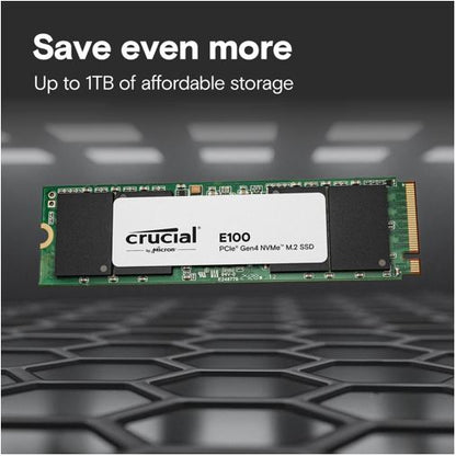 Crucial E100 2TB Gen4 NVMe SSD 5000/4500 MB/s R/W 100TBW 350K/460K IOPS 1M hrs MTTF M.2 2280 PCIe... - Image 3