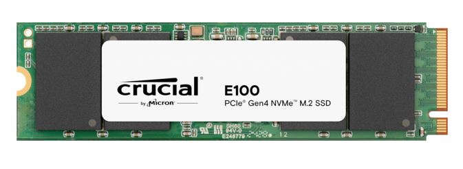Crucial E100 480GB Gen4 NVMe SSD 4700/2500 MB/s R/W 60TBW 350K/460K IOPS 1.5M hrs MTTF M.2 2280 P...
