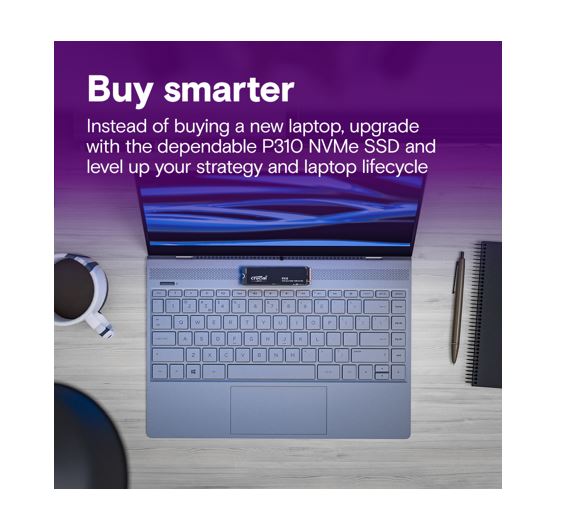 Crucial P310 4TB Gen4 2280 NVMe SSD 7100/6000 MB/s R/W 800TBW 1000K/1000K IOPS 1.5M hrs MTTF Full... - Image 4