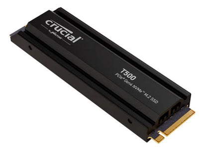 Crucial T500 2TB Gen4 NVMe SSD Heatsink - 7400/7000 MB/s R/W 1200TBW 1440K IOPs 1.5M hrs MTTF Acr...