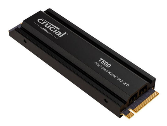 Crucial T500 4TB Gen4 NVMe SSD Heatsink - 7400/7000 MB/s R/W 2400TBW 1440K IOPs 1.5M hrs MTTF Acr...