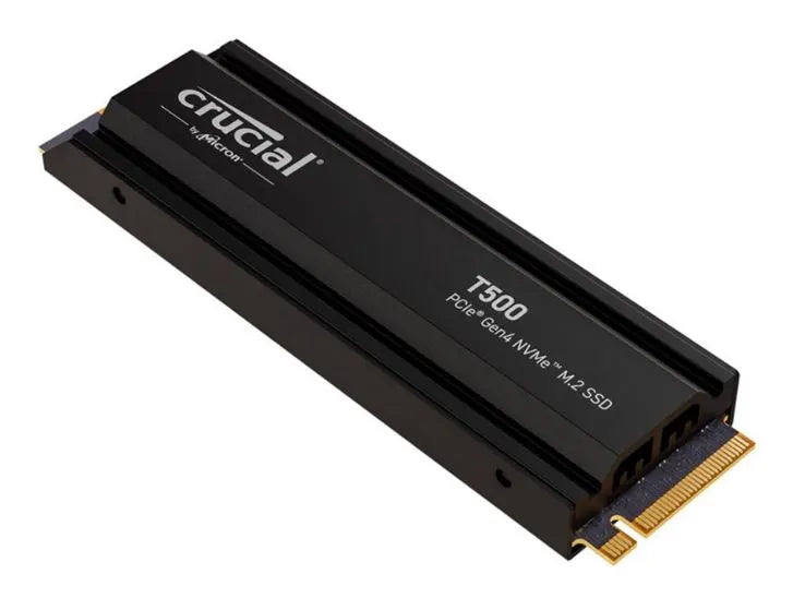 Crucial T500 4TB Gen4 NVMe SSD Heatsink - 7400/7000 MB/s R/W 2400TBW 1440K IOPs 1.5M hrs MTTF Acr...