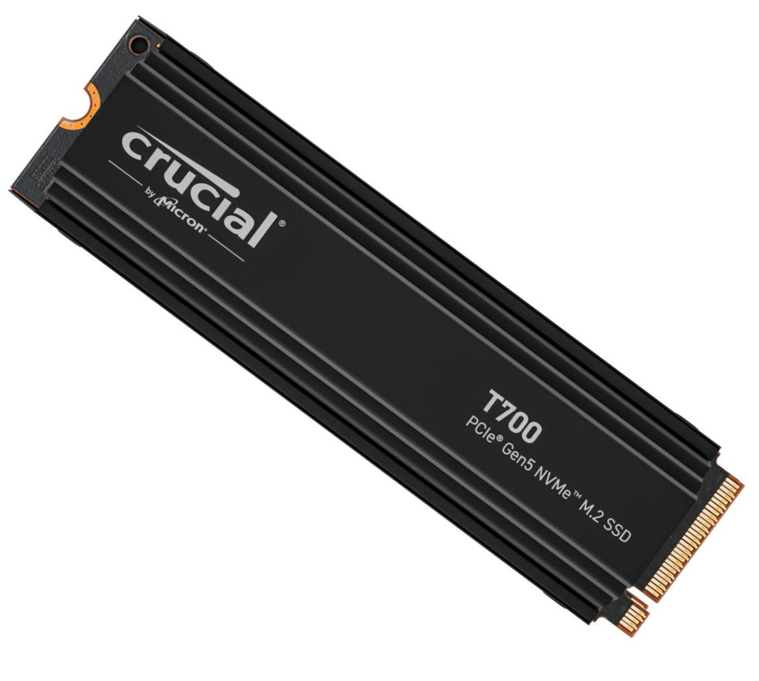 Crucial T700 4TB Gen5 NVMe SSD Heatsink 12400/11800 MB/s R/W 2400TBW 1500K IOPs 1.5M hrs MTTF wit...