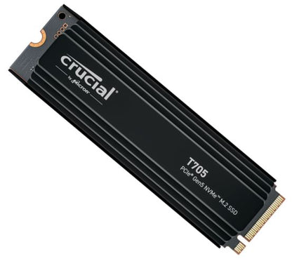 Crucial T705 1TB Gen5 NVMe SSD Heatsink - 13600/10200 MB/s R/W 600TBW 1400K IOPs 1.5M hrs MTTF Di...