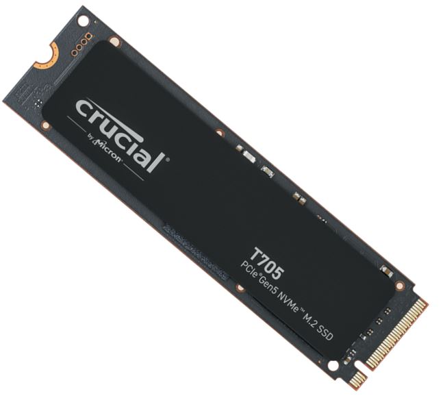 Crucial T705 2TB Gen5 NVMe SSD - 14500/12700 MB/s R/W 1200TBW 1550K IOPs 1.5M hrs MTTF DirectStor...