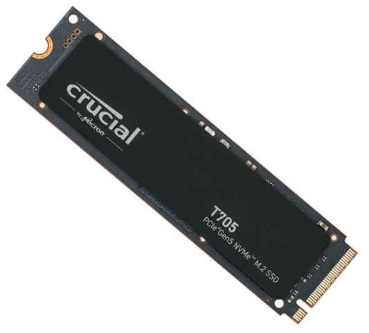 Crucial T705 4TB Gen5 NVMe SSD - 14100/12600 MB/s R/W 2400TBW 1500K IOPs 1.5M hrs MTTF DirectStor...