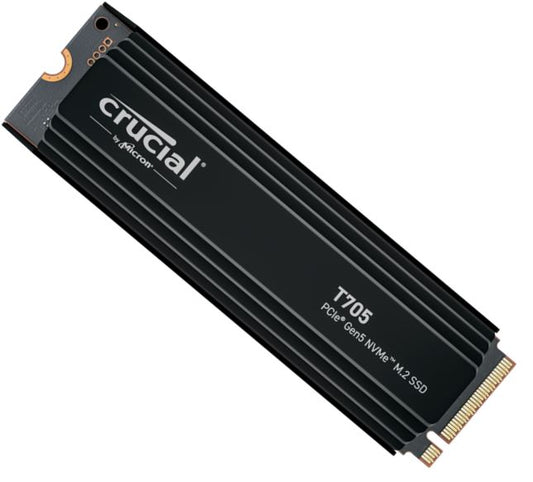 Crucial T705 4TB Gen5 NVMe SSD Heatsink - 14100/12600 MB/s R/W 2400TBW 1500K IOPs 1.5M hrs MTTF D...