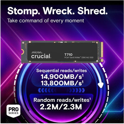 Crucial T710 4TB PCIe Gen5 NVMe 2280 SSD - 14500/13800 MB/s R/W 2400TBW 2.3M IOPs 1.5M hrs MTTF w... - Image 2