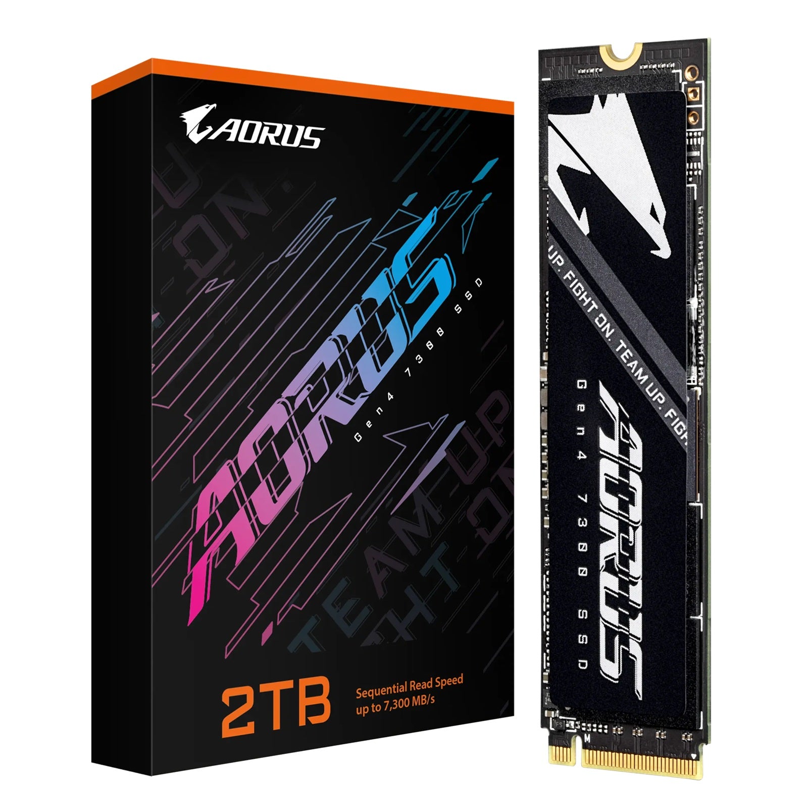 Gigabyte AORUS Gen4 7300 SSD 2TB PCIe4x4 NVMe1.4 M.2 2280 3D TLC DDR4 2GB 7300/6850MB/s 80×22×3.5...