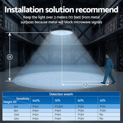 Leier 150W UFO LED High Bay Light Motion Sensor - Image 7