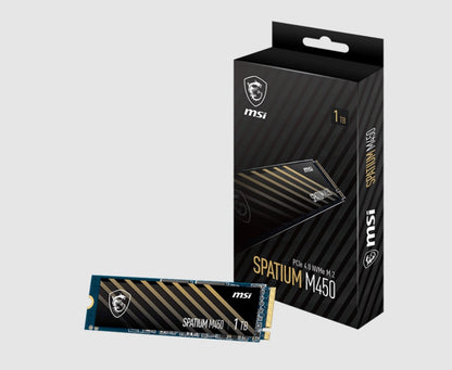 MSI SPATIUM M450 PCIe 4.0 NVMe M.2 1TB SSD,  Sequential Read up to 3400MB/s, Sequential Write up...