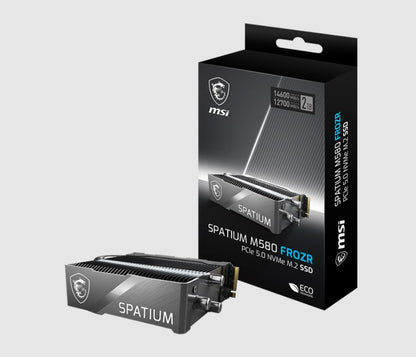 MSI SPATIUM M580 PCIe 5.0 NVMe M.2 FROZR 2TB, 4GB LPDDR4, Sequential Read up to 14600MB/s, Sequen...