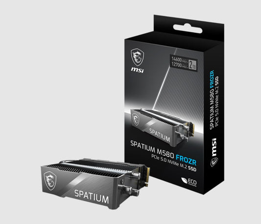 MSI SPATIUM M580 PCIe 5.0 NVMe M.2 FROZR 2TB, 4GB LPDDR4, Sequential Read up to 14600MB/s, Sequen...