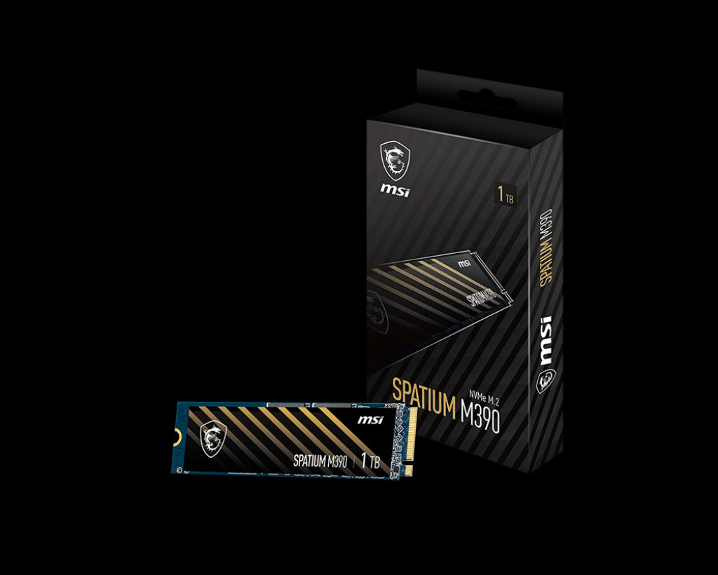 MSI SPATIUM M390 NVMe M.2 1TB SSD, PCIe Gen3x4, Sequential Read up to 3300MB/s, Sequential Write...