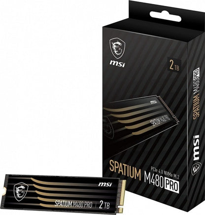 MSI SPATIUM M480 PRO PCIe 4.0 NVMe M.2 2TB SSD, 2GB DDR4, Sequential Read up to 7400MB/s, Sequent...