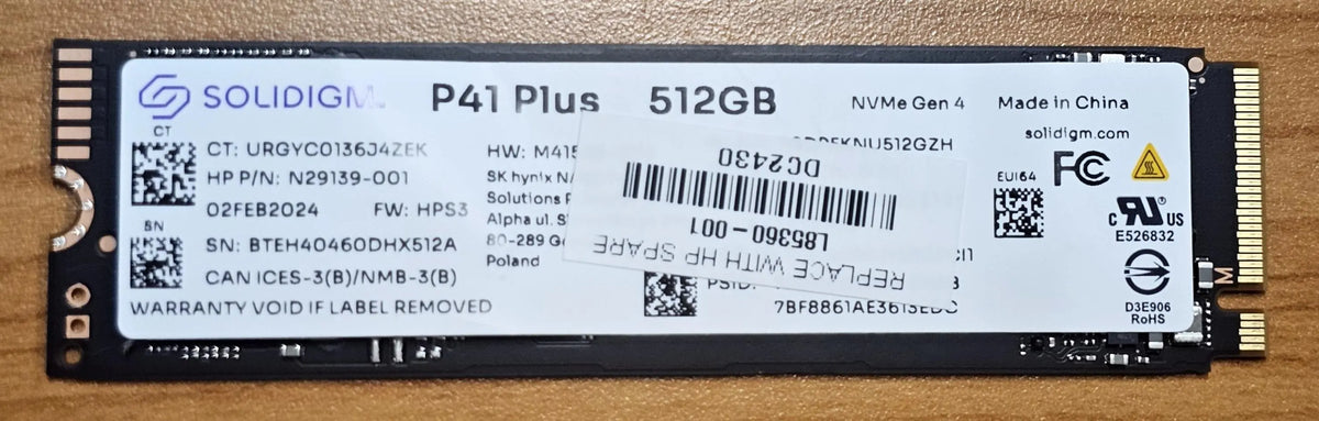 OEM 512GB Gen4 NVMe SSD 3500/1625MB/s R/W 200TBW 220K/300K IOPS 1.5M hrs MTTF PCIe 4 M.2 2280 1yr...