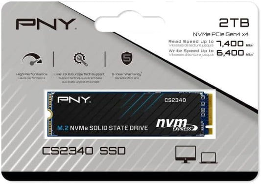 PNY CS2340 2TB M280CS2340-2TB-TB 7,400 MB/s (Read), 6,400 MB/s (Write) - Hard Disk Drives - SSD