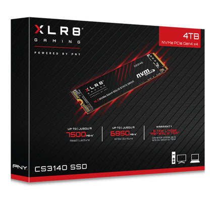 PNY CS3140 4TB NVMe Gen4 SSD for PS5 7500MB/s 6850MB/s R/W 1400TBW 650K/700K 2M hrs MTBF 5yrs wty... - Image 2