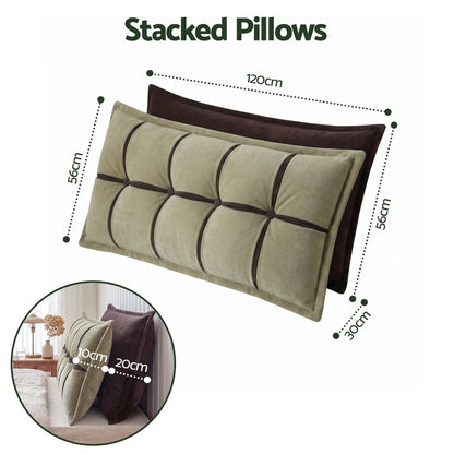 Giselle Bedding Headboard Pillow with Double-Layer Storage Wedge Reading Backrest with Adjustable Filling, Chenille Bed Rest Cushion for Daybed, Dorm, and RV Double - Image 9