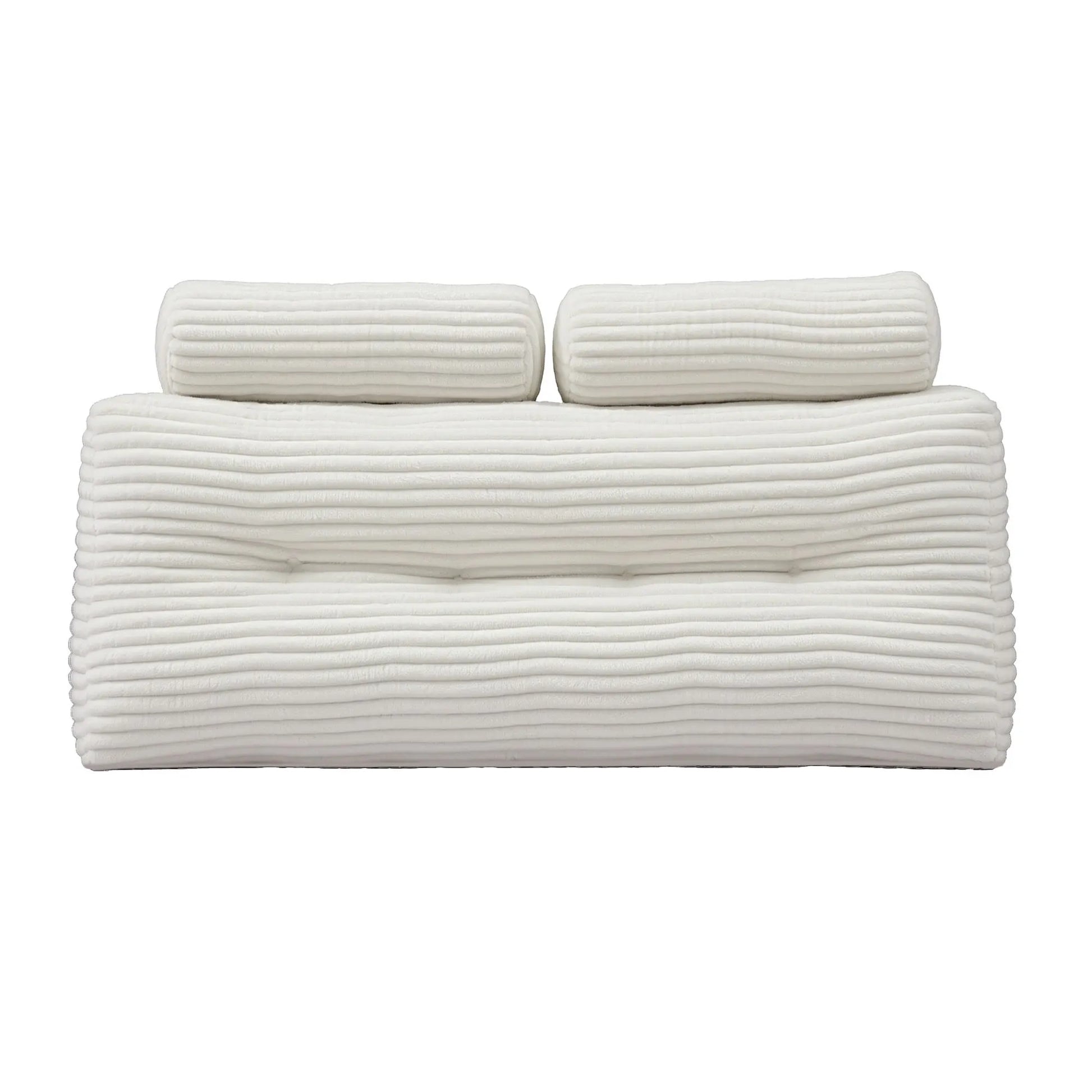 Giselle wedge pillow headboard with non-flattening shredded foam core, perfect for dorm reading or sofa lap desk, 330g corduroy cover, side pockets, Double - Image 9