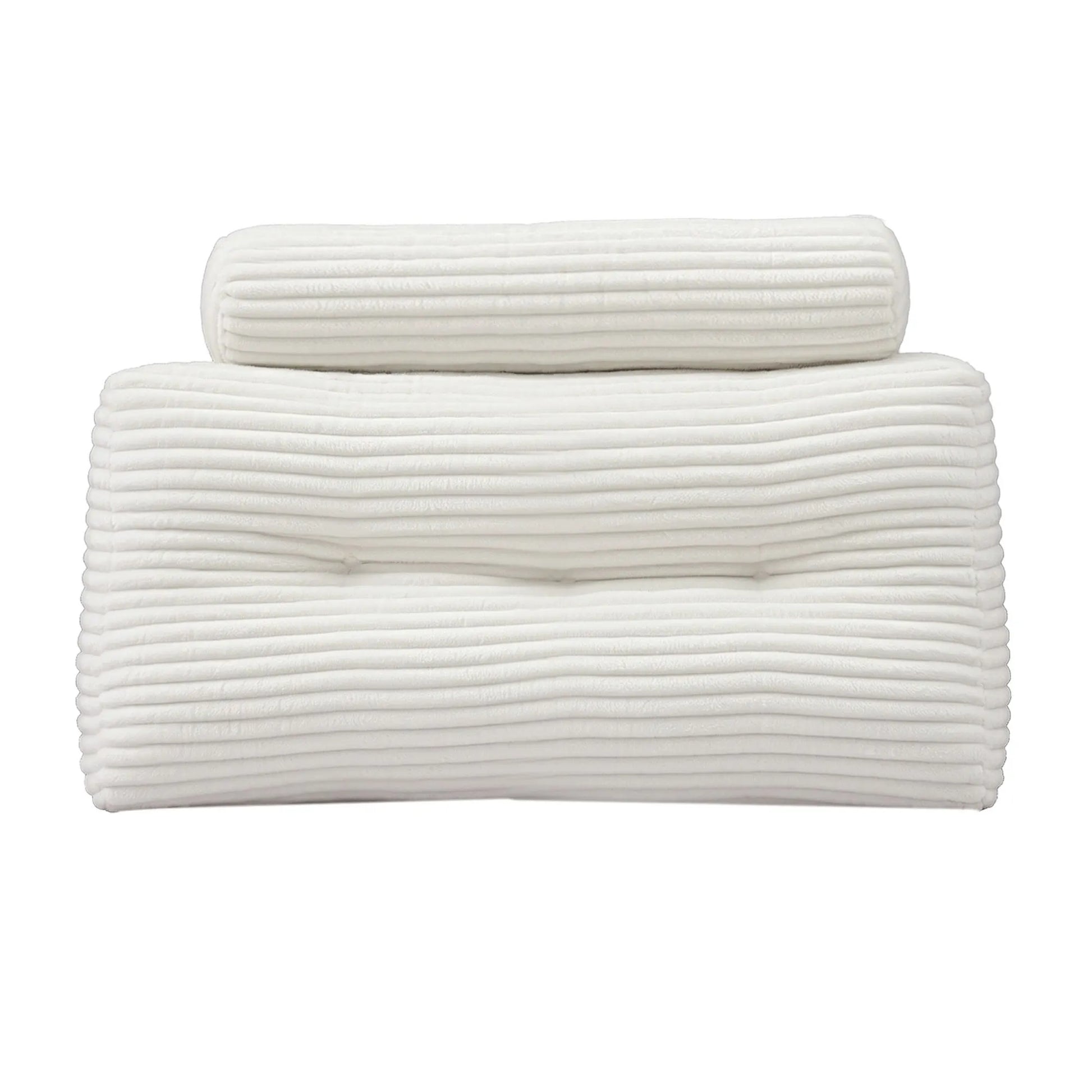 Giselle wedge pillow headboard with non-flattening shredded foam core, perfect for dorm reading or sofa lap desk, 330g corduroy cover, side pockets, King Single - Image 9