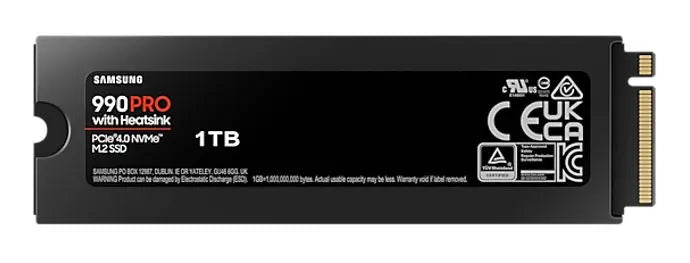 Samsung 990 Pro 1TB with Heatsink Gen4 NVMe SSD 7450MB/s 6900MB/s R/W 1550K/1200K IOPS 600TBW 1.5... - Image 2