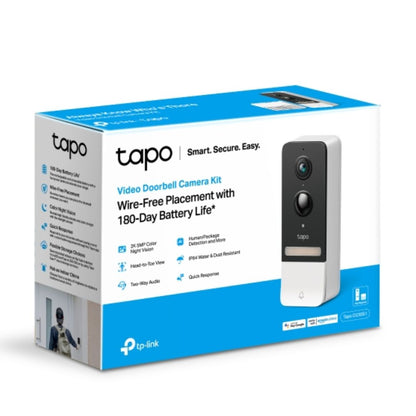 TP-Link Tapo D230S1 Smart Battery Video Doorbell, 2K 5MP Live View, Colour Night Vision, Water  D...
