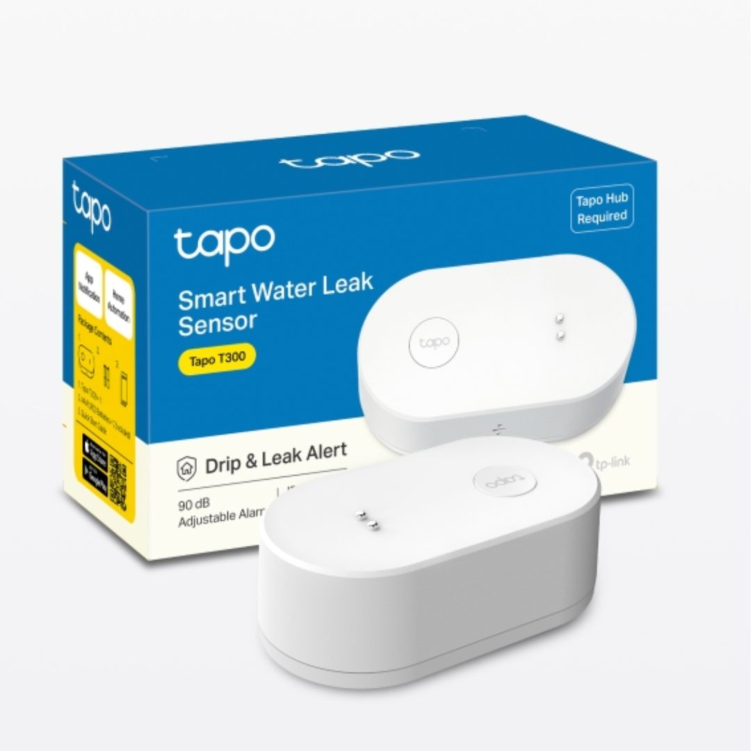 TP-Link Tapo T300 Smart Water Leak Sensor, 90 dB Dripping  Leaking Alarm, IP66 Waterproof, Hub Su...