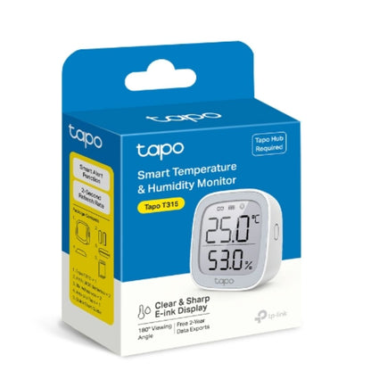 TP-Link Tapo Smart Temperature  Humidity Monitor, Real-Time  Accurate, E-ink Display, Free Data S...