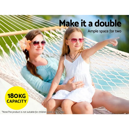 Gardeon Hammock Bed Outdoor Chair Camping Hanging Hammocks Mesh 2 Person - Image 4