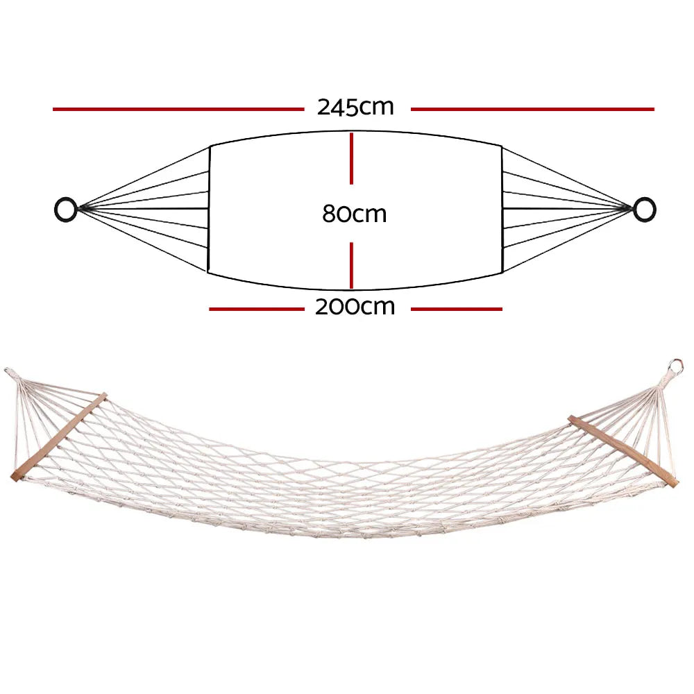 Gardeon Hammock Bed Outdoor Chair Camping Hammocks Hanging Mesh - Image 2