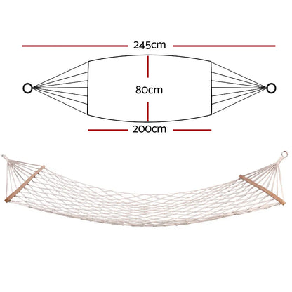 Gardeon Hammock Bed Outdoor Chair Camping Hammocks Hanging Mesh - Image 2