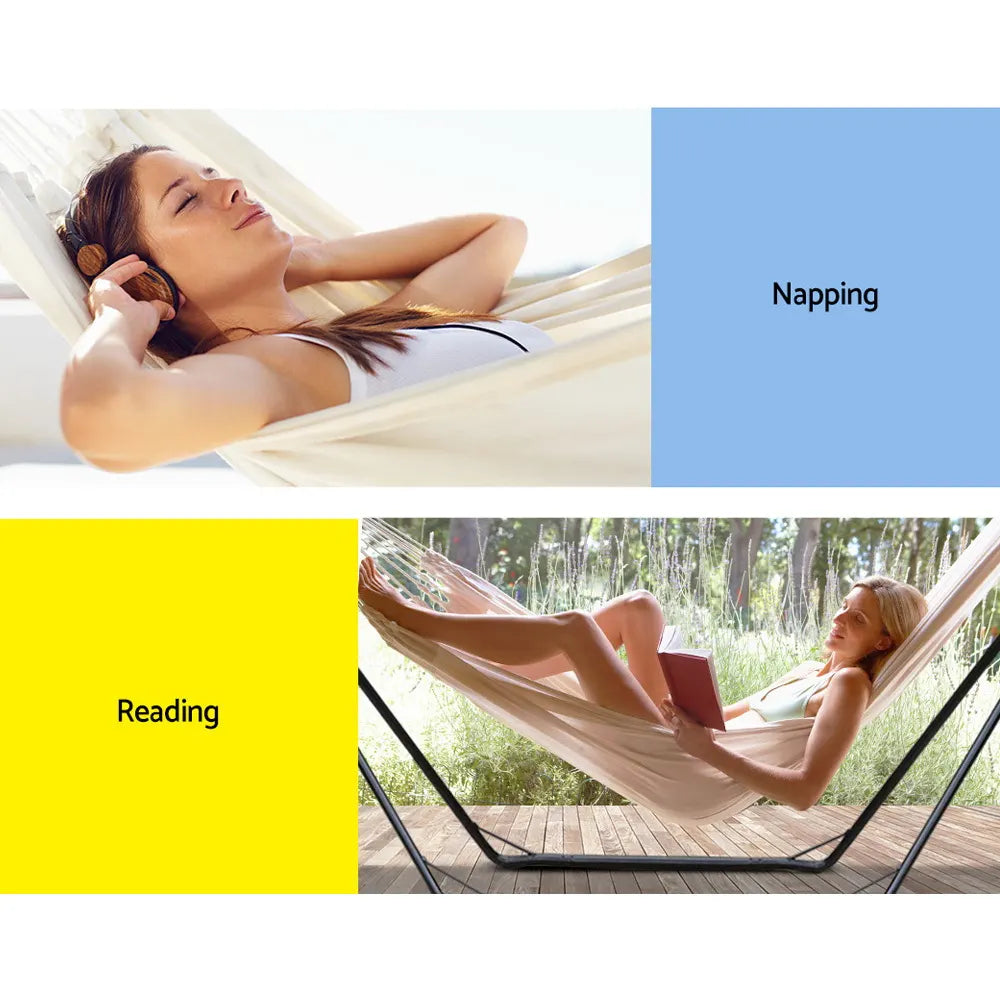 Gardeon Hammock Bed with Stand Outdoor Camping Hammocks Steel Frame - Image 3