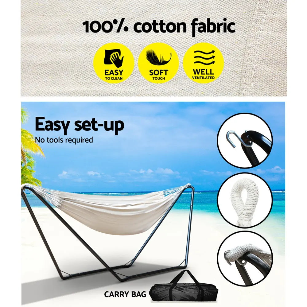 Gardeon Hammock Bed with Stand Outdoor Camping Hammocks Steel Frame - Image 6