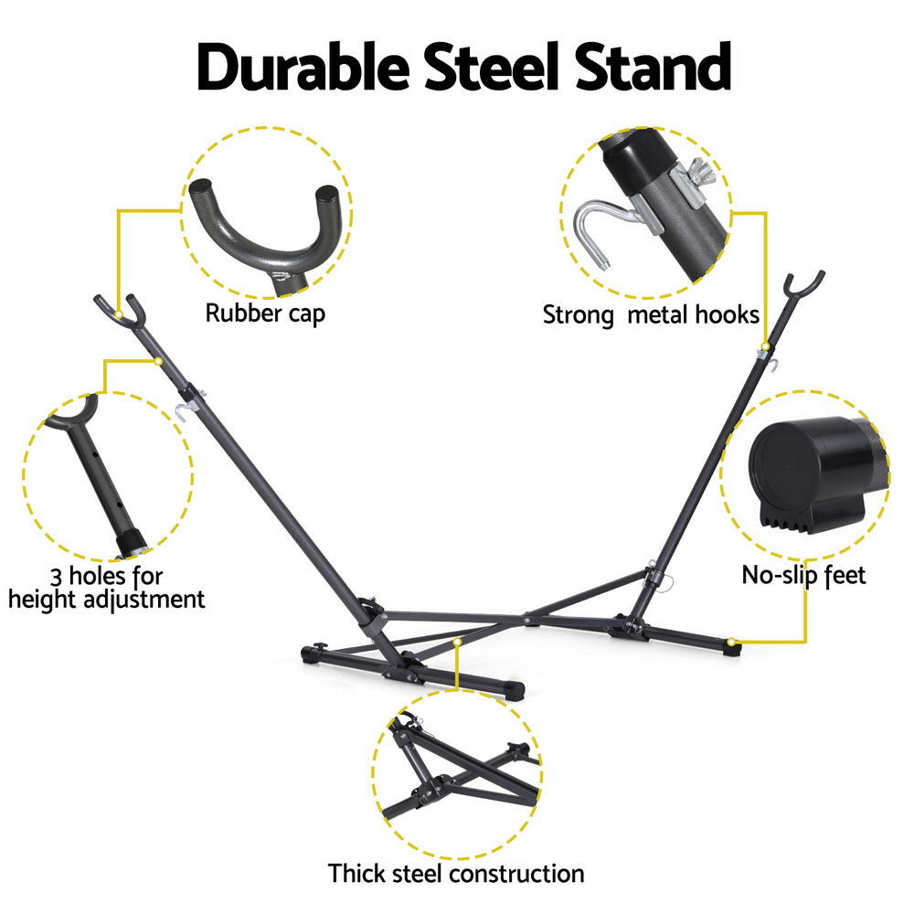 Gardeon Hammock Bed Stand Steel Frame Outdoor Indoor - Image 4