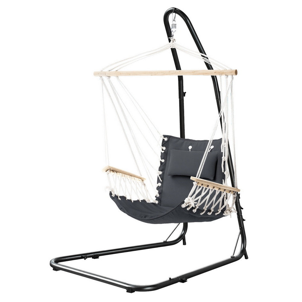 Gardeon Hammock Chair with Heavy Duty Steel Stand - Image 3