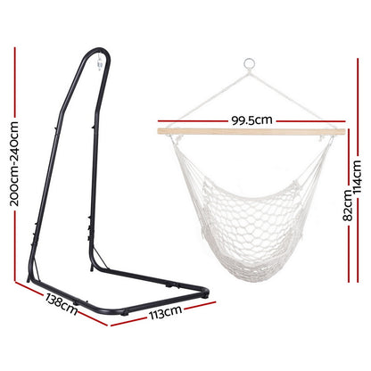 Gardeon Hammock Hanging Chair with Heavy Duty Steel Stand - Image 2